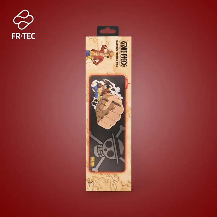 FR-TEC OP4003 - Alfombrilla de Ratón Gaming XL para Teclado y Ratón con Luz LED RGB Roja, Diseño One Piece Luffy, Antideslizante, Licencia Oficial