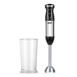 Edm Batidora de Mano 600W Cromado / Negro con Vaso Mezclador de 700ml
