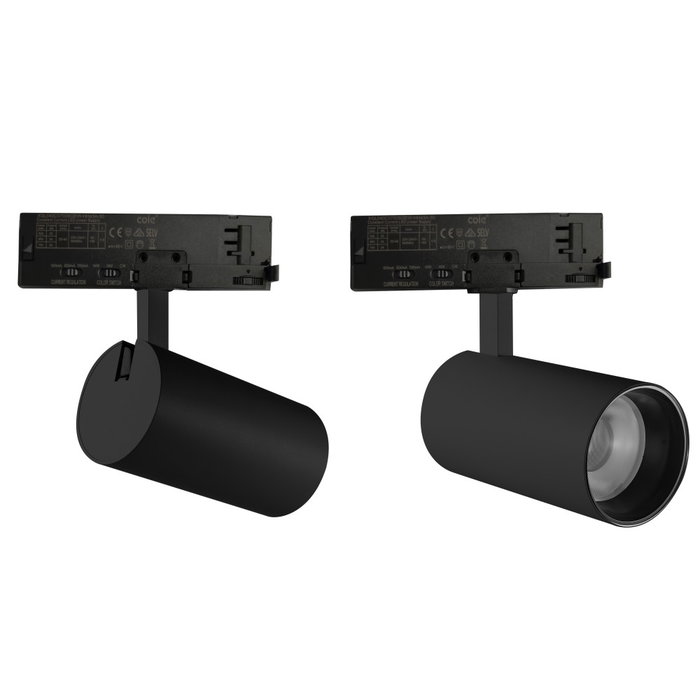 Foco de Carril LED Trifásico con Potencia y CCT Regulables, Negro