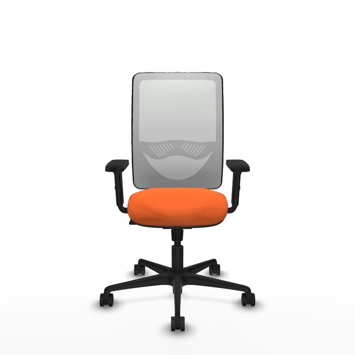 PIQUERAS Y CRESPO Silla de oficina Zulema con mecanismo Sincro, Tela Naranja y Malla Blanco PIQUERAS Y CRESPO Silla de oficina Zulema con mecanismo Sincro, Tela Naranja y Malla Blanco