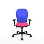PIQUERAS Y CRESPO Silla de oficina Jorquera Rosa y Azul con Brazos 3D