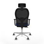 PIQUERAS Y CRESPO Silla de oficina Jorquera con mecanismo Sincro/Traslack Azul y Negro