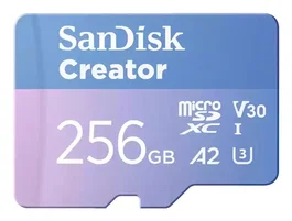 SanDisk Creator 256GB MicroSDXC UHS-I Clase 10 190MB/s Lectura 130MB/s Escritura