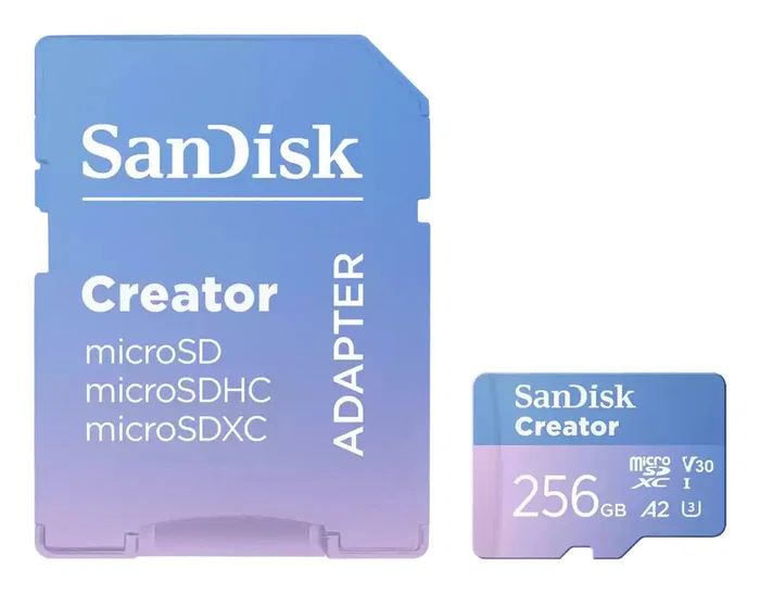 SanDisk Creator Tarjeta microSDXC 256 GB Clase 10 UHS-I | Velocidad lectura 190 MB/s, escritura 130 MB/s | Resistente (agua, golpes, rayos X)