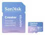 SanDisk Creator Tarjeta microSDXC 256 GB Clase 10 UHS-I | Velocidad lectura 190 MB/s, escritura 130 MB/s | Resistente (agua, golpes, rayos X)