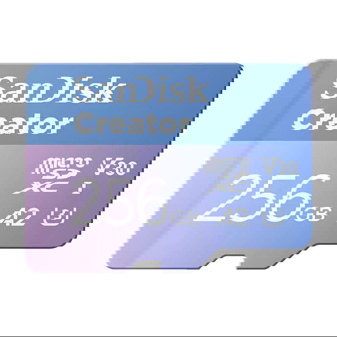 Sandisk Creator MicroSD 256GB Clase 10 UHS-I 190MB/s Lectura 130MB/s Escritura Tarjeta de Memoria Sandisk Creator MicroSD 256GB Clase 10 UHS-I 190MB/s Lectura 130MB/s Escritura Tarjeta de Memoria