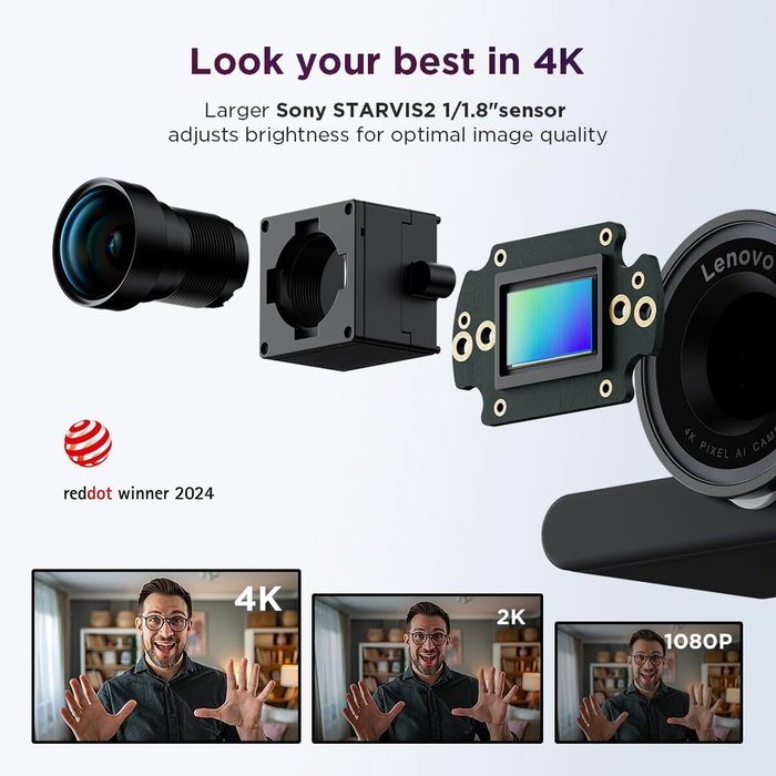 Lenovo Webcam QHD 4XC1Q25245 Negro