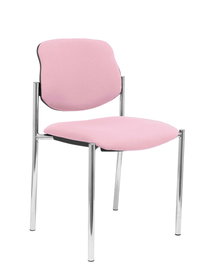 Silla Styl tapizada con Tela color Rosa. Sin brazos