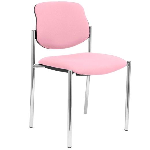 Piqueras y Crespo Silla Styl Tapizada en Tejido Bali Rosa con Chasis Cromo Piqueras y Crespo Silla Styl Tapizada en Tejido Bali Rosa con Chasis Cromo
