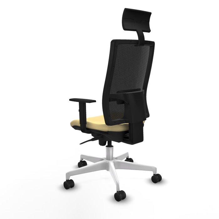 PIQUERAS Y CRESPO Silla de oficina Horna con mecanismo Sincro, Crema y Negro PIQUERAS Y CRESPO Silla de oficina Horna con mecanismo Sincro, Crema y Negro