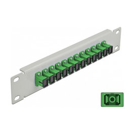 DeLOCK Patchpanel de fibra óptica 10″ 12 Puertos SC Simplex Verde/Gris