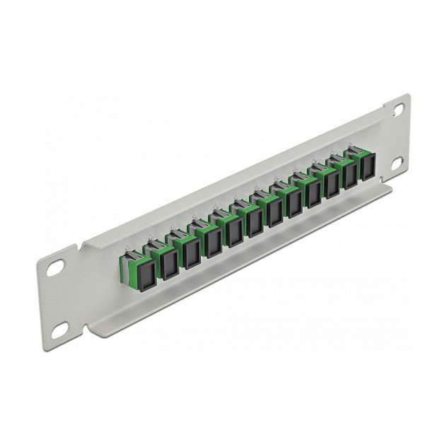 DeLOCK Patchpanel de fibra óptica 10″ 12 Puertos SC Simplex Verde/Gris