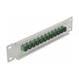DeLOCK Patchpanel de fibra óptica 10″ 12 Puertos SC Simplex Verde/Gris