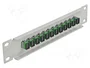 DeLOCK Patchpanel de fibra óptica 10″ 12 puertos SC Simplex verde 1 HE gris
