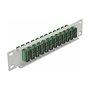DeLOCK Panel de conexión de fibra óptica de 10 pulgadas, 12 Puertos SC Duplex, Montaje en Rack 1U, Verde y Gris, Metal
