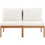 Banco de jardín ALMA de madera de acacia FSC con cojines - 2 personas - Blanco