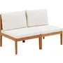 Banco de jardín ALMA de madera de acacia FSC con cojines - 2 personas - Blanco