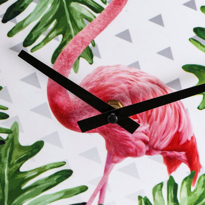 Reloj Flamencos 2/M Blanco-Rosa 30,50 X 5,50 X 30,50 cm (Set de 2)