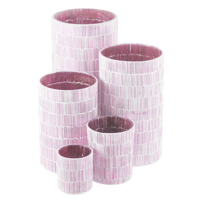 Ixia Portavelas Rosa Cristal Decoración 13 x 13 x 20 cm Ixia Portavelas Rosa Cristal Decoración 13 x 13 x 20 cm