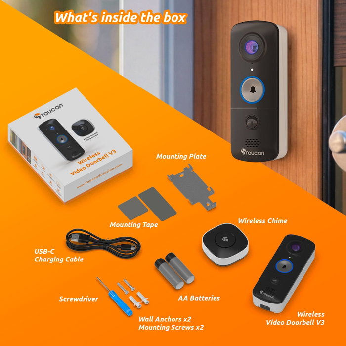 Toucan Timbre con Vídeo Inalámbrico con Timbre V3