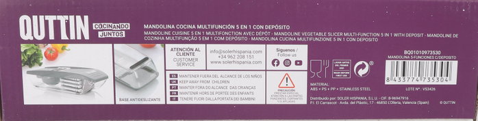 Quttin Mandolina 5 Funciones con Depósito (6 Unidades) inevitablemente profesional