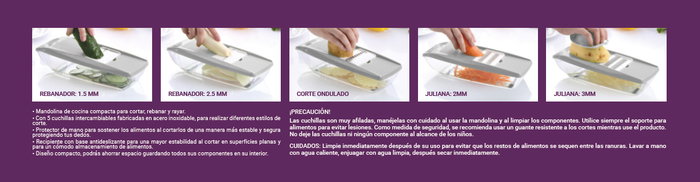 Quttin Mandolina 5 Funciones con Depósito (6 Unidades) inevitablemente profesional Quttin Mandolina 5 Funciones con Depósito (6 Unidades) inevitablemente profesional