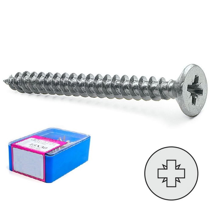 DUVER Tornillo para Madera Cabeza Plana Pozidrive Largo 60Mm Diámetro 4.5Mm DUVER Tornillo para Madera Cabeza Plana Pozidrive Largo 60Mm Diámetro 4.5Mm