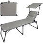 Color Baby Tumbona de playa plegable aluminio con parasol textileno gris Aktive