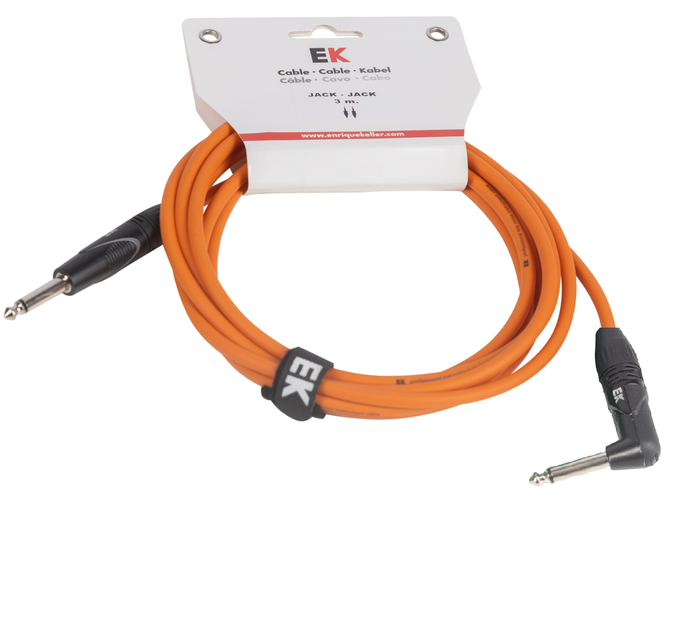 Cable Ek Audio para Guitarra Jack Recto-Acodado 3M Naranja Cable Ek Audio para Guitarra Jack Recto-Acodado 3M Naranja
