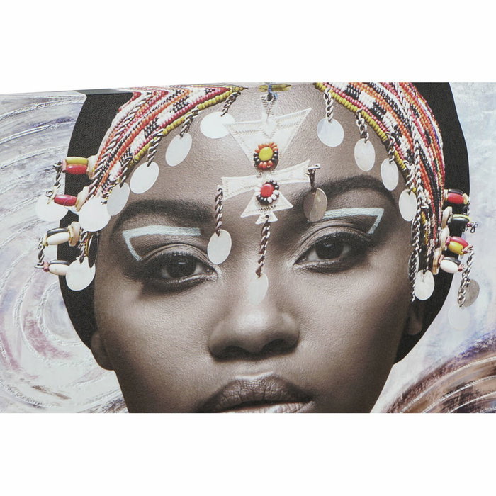 DKD Home Decor Set de 3 Cuadros de Lienzo y MDF Temática Africana Multicolor