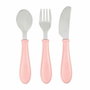 Beaba Set de 3 cubiertos de acero inoxidable rosa
