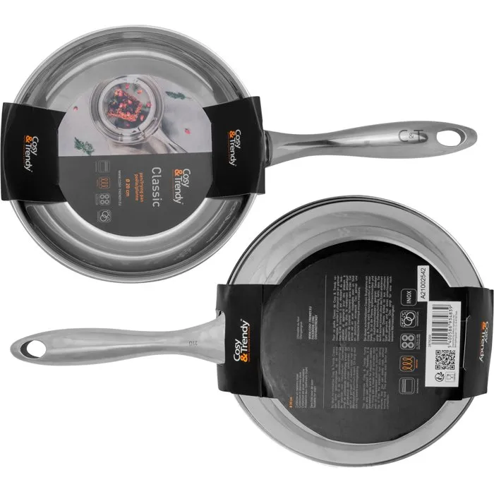 Cosy & Trendy Sartén Clásica Acero Inoxidable Ø20 cm Apta para todo tipo de cocinas Inducción