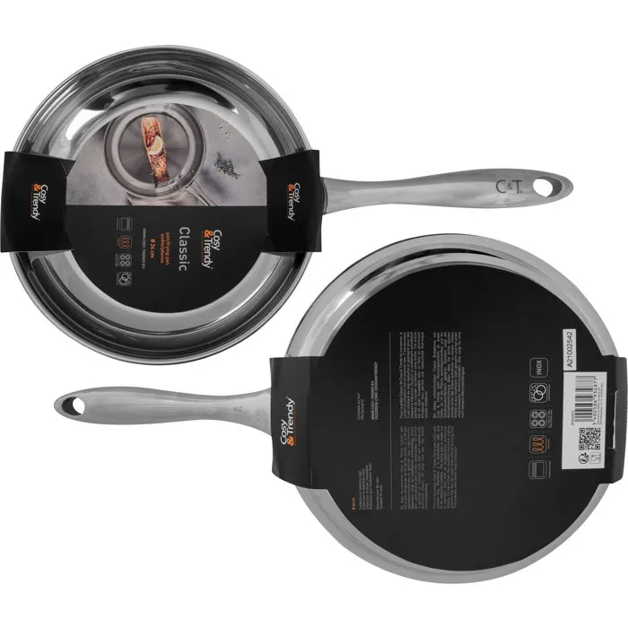 Cosy & Trendy Sartén Clásica Acero Inoxidable Ø20 cm Apta para todo tipo de cocinas Inducción