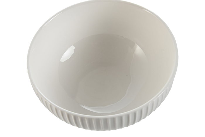 DKD Home Decor Bol de Porcelana Blanco CARVE LOVING 24