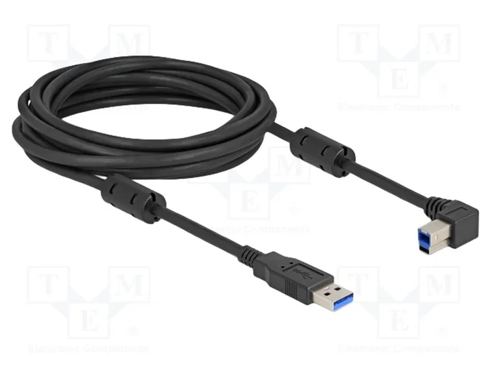 DeLOCK Cable USB 5 Gbps Tipo-A a Tipo-B de 5 m con ángulo de 90° izquierda