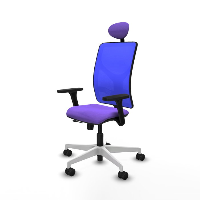 PIQUERAS Y CRESPO Silla de oficina Motilla con mecanismo Sincro/Traslack, Azul y Lila