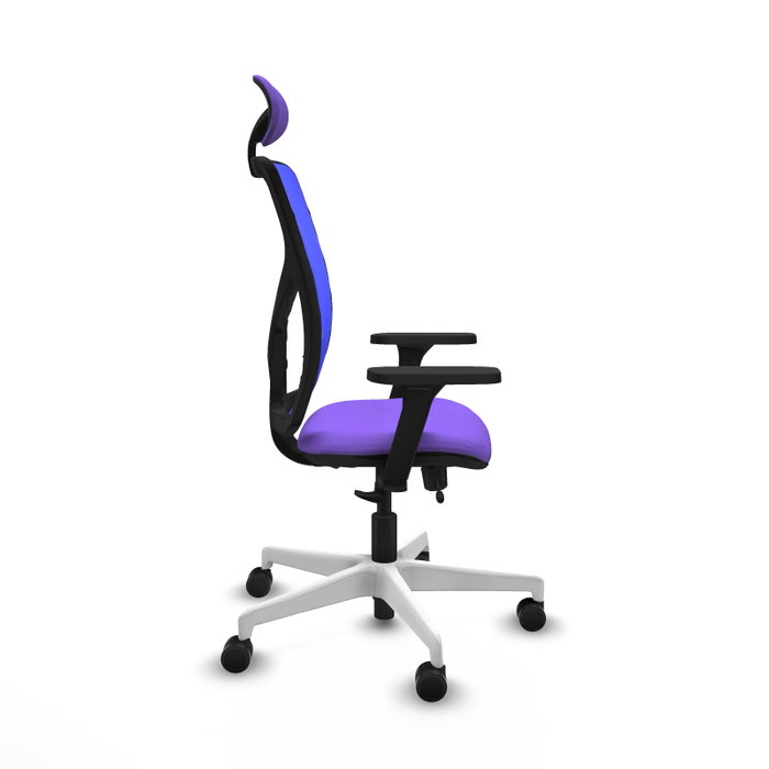 PIQUERAS Y CRESPO Silla de oficina Motilla con mecanismo Sincro/Traslack, Azul y Lila
