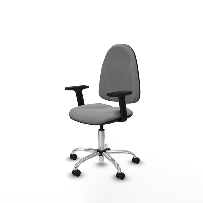 PIQUERAS Y CRESPO Silla de oficina Algarra Gris con Base Cromada y Brazos 2D