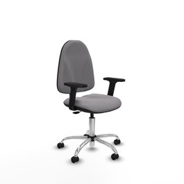 PIQUERAS Y CRESPO Silla de oficina Algarra Gris con Base Cromada y Brazos 2D