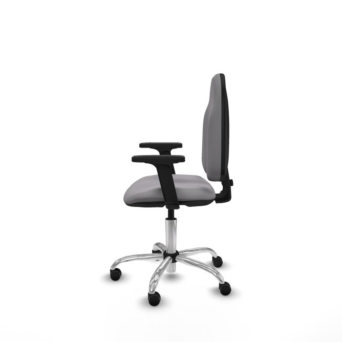 PIQUERAS Y CRESPO Silla de oficina Algarra Gris con Base Cromada y Brazos 2D
