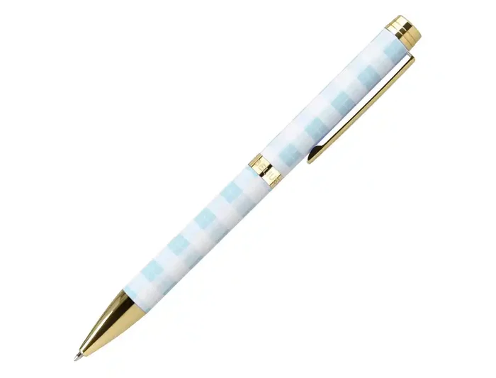 Belius Bolígrafo Perfect Picnic Day Aluminio Celeste Dorado Tinta Azul Caja Diseño