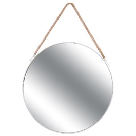 Home Deco Factory Espejo con Cuerda Blanco 50 cm