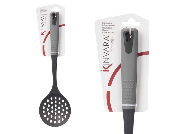 Kinvara Espumadera Cocina Plástico (TPR, PBT) Gris/Negro 10x35x2 cm (Set de 24)
