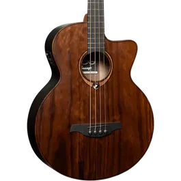 LAG Bajo Acústico Jumbo A/E Natural Satinado - Cuerpo de Brankowood y Eucalipto Ahumado, Electrónica Stage-LAG
