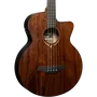 LAG Bajo Acústico Jumbo A/E Natural Satinado - Cuerpo de Brankowood y Eucalipto Ahumado, Electrónica Stage-LAG