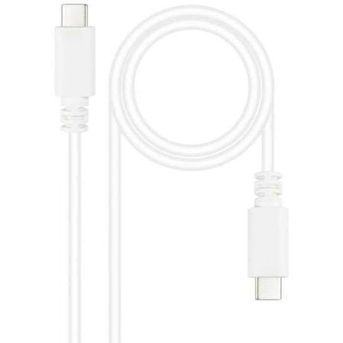 Nanocable Cable USB 2.0 USB-C a USB-C de 1 metro, Blanco