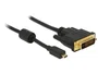 DeLOCK Adaptador de Cable de Vídeo Micro-HDMI a DVI-D 2 m Negro