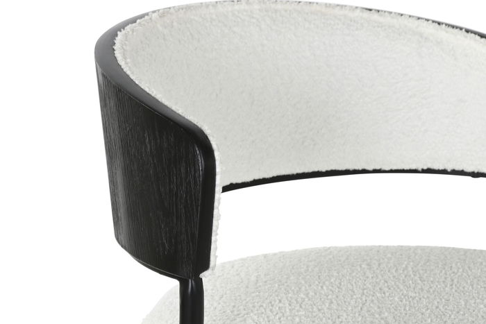 DKD Home Decor Taburete Moderno Blanco Metal Poliester Bucle 48 x 83.5 x 48.5 cm