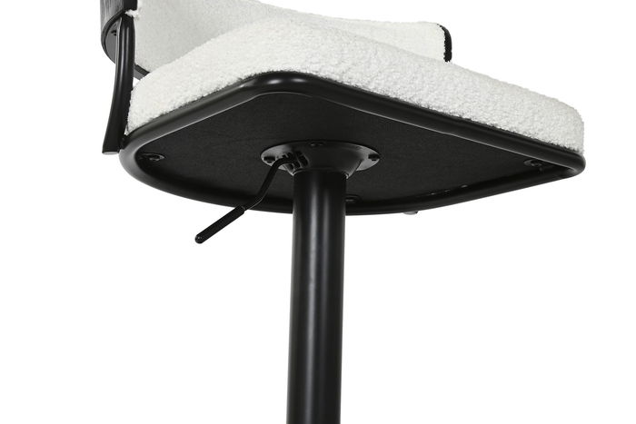 DKD Home Decor Taburete Moderno Blanco Metal Poliester Bucle 48 x 83.5 x 48.5 cm