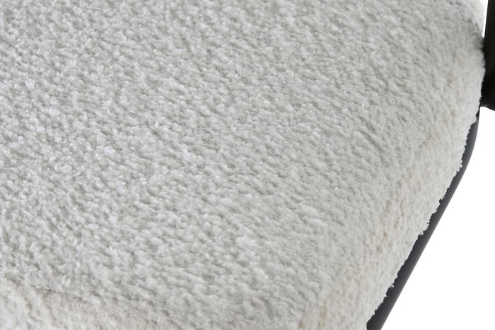 DKD Home Decor Taburete Moderno Blanco Metal Poliester Bucle 48 x 83.5 x 48.5 cm